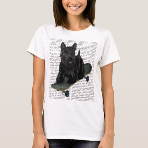Camiseta Terrier escocês e skate