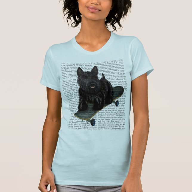 Camiseta Terrier escocês e skateboard (Frente)