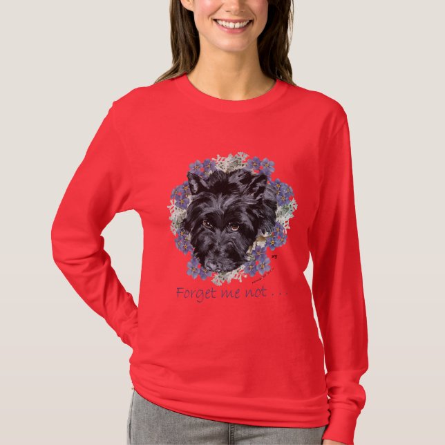 Camiseta Terrier Escocês Não-Me-Esqueças (Frente)