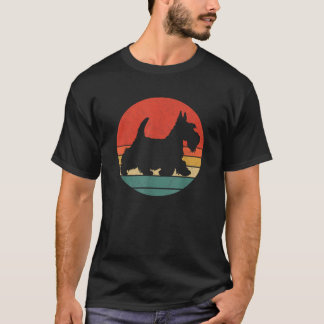 Camiseta Terrier Escocês Silhueta Vintage Retro Scottie 