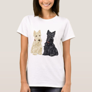 Camiseta Terrier escoceses Wheaten e pretos