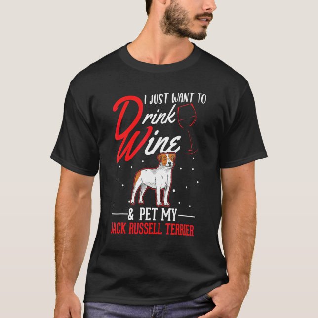 Camiseta Terrier Jack Russell E Vinho (Frente)