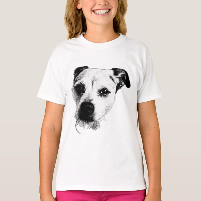 Camiseta Terrier Mix Close-up Dog Portrait Tee (Frente)