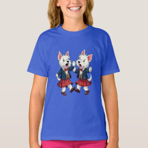 Camiseta Terrier West Highland dançando Ceilidh Escocês 