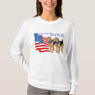 Camiseta Terriers Airedale Patrióticos