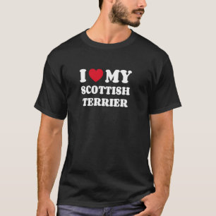Camiseta Terriers Escoceses Eu Amo Meu Cachorro Terrier Esc