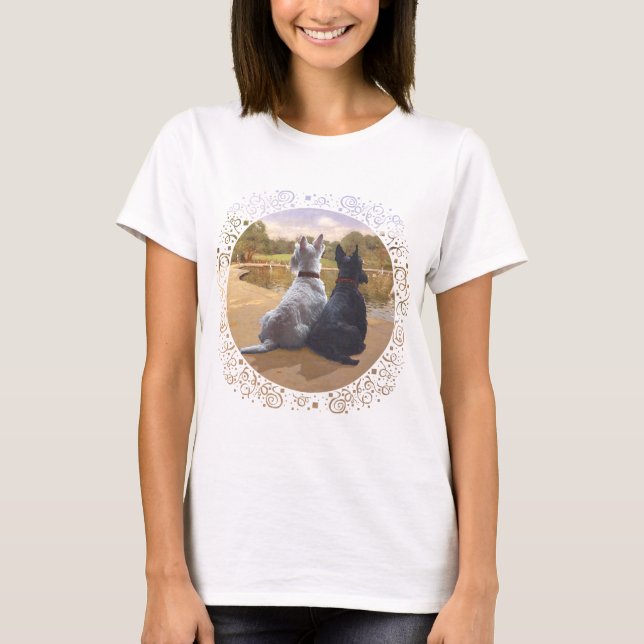Camiseta Terriers Escoceses Trigo e Preto (Frente)