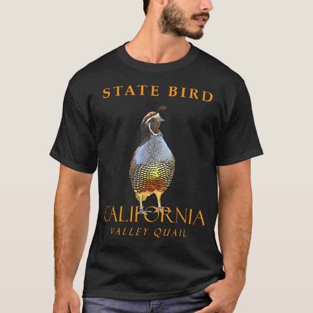 Camiseta Território da Califórnia Pássaro na Cauda (Frente)