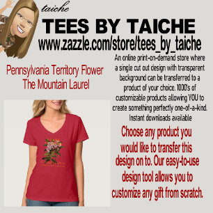 Camiseta Território da Pensilvânia Flor A Montanha Laurel
