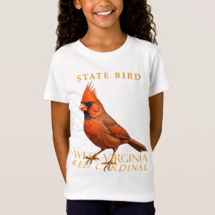 Camiseta Território da Virgínia Ocidental Pássaro O Cardina