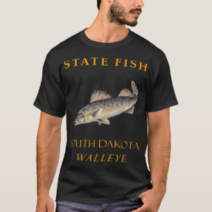 Camiseta Território de Dakota do Sul Pescando o Walleye