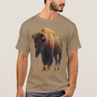Camiseta Território de Kansas Animal Bisonte Americanus