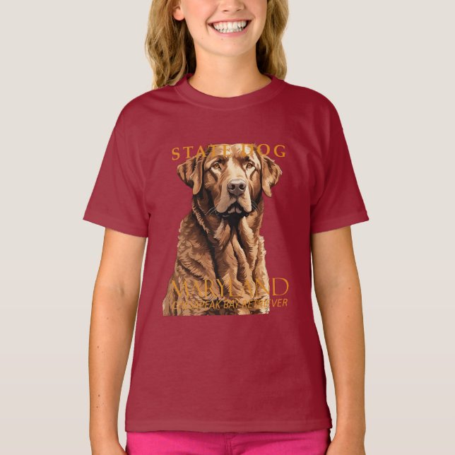 Camiseta Território de Maryland Cachorro O Retriever 2 (Frente)
