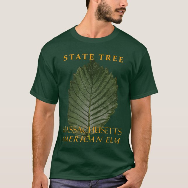 Camiseta Território de Massachusetts Árvore O Olmo American (Frente)