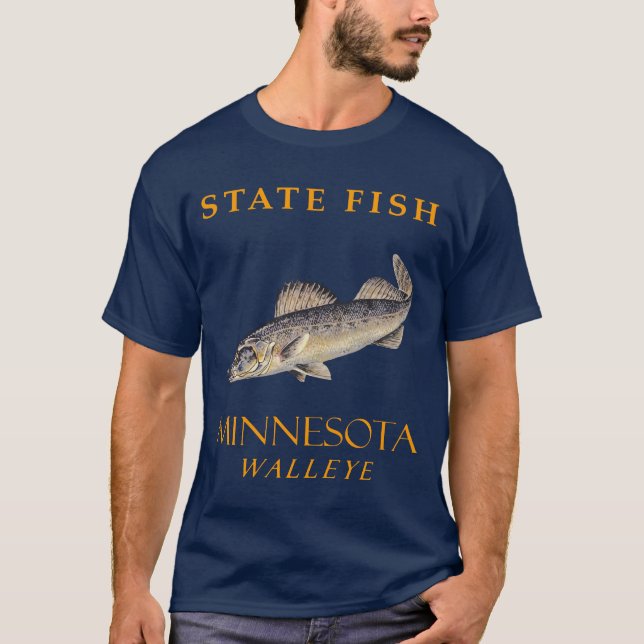 Camiseta Território de Minnesota Pescando O Olho-de-Parede (Frente)