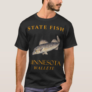Camiseta Território de Minnesota Pescando o Walleye