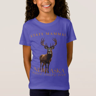 Camiseta Território de Nebraska Mamífero O Veado-de-cauda-b