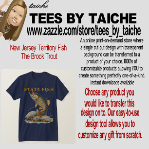 Camiseta Território de Nova Jersey Peixe A Truta Arco-Íris