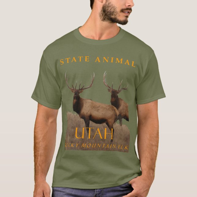 Camiseta Território de Utah Animal Alce da Montanha (Frente)