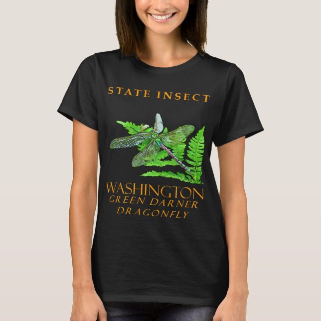 Camiseta Território de Washington Insetará o Drago Verde Da (Frente)