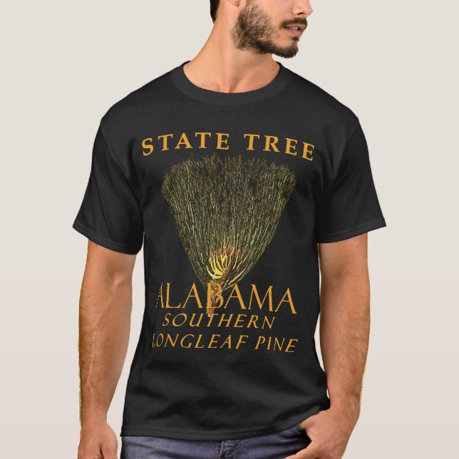 Camiseta Território Do Alabama, Árvore Do Palheiro Longleaf (Frente)