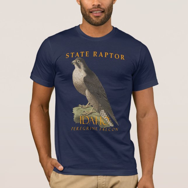 Camiseta Território do Idaho Raptor Falco peregrinus (Frente)