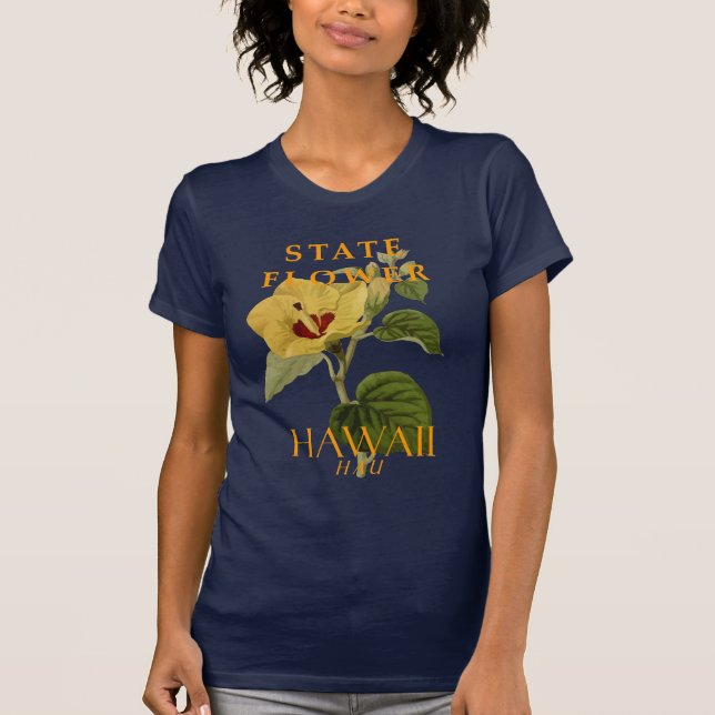Camiseta Território Havaí Flor Hibiscus tiliaceus (Frente)