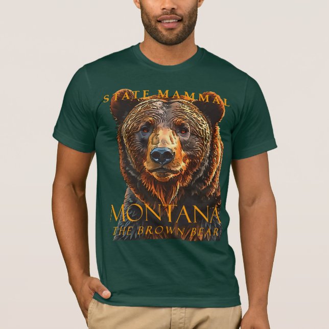 Camiseta Território Montana Mammal O Urso Castanho (Frente)