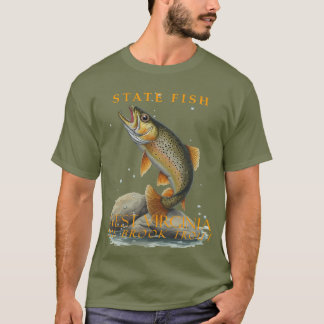 Camiseta Território Oeste da Virgínia Pescam A Truta Brook