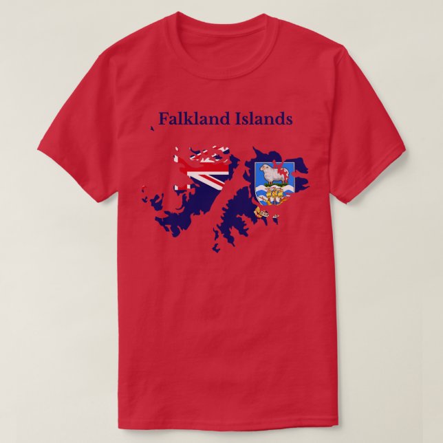 Camiseta Território Ultramarino das Ilhas Malvinas-Falkland (Frente do Design)