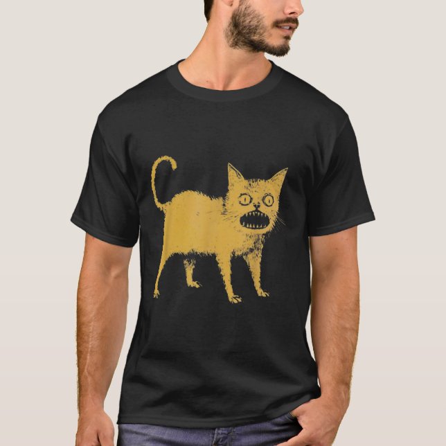 Camiseta Terrível Gato Japonês Engraçado (Frente)