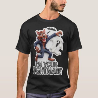 Camiseta Terror de Halloween com fantasma de lobisomem