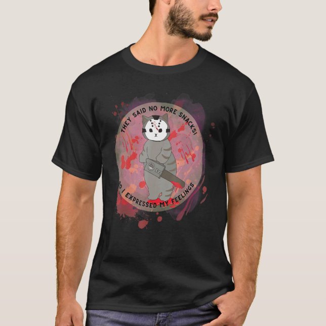 Camiseta Terror do Gato Brincando Sobre Dieta (Frente)