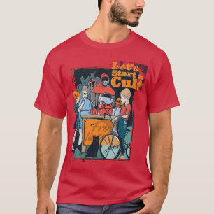 Camiseta Terror Vintage Engraçado Vamos Iniciar um Culto am