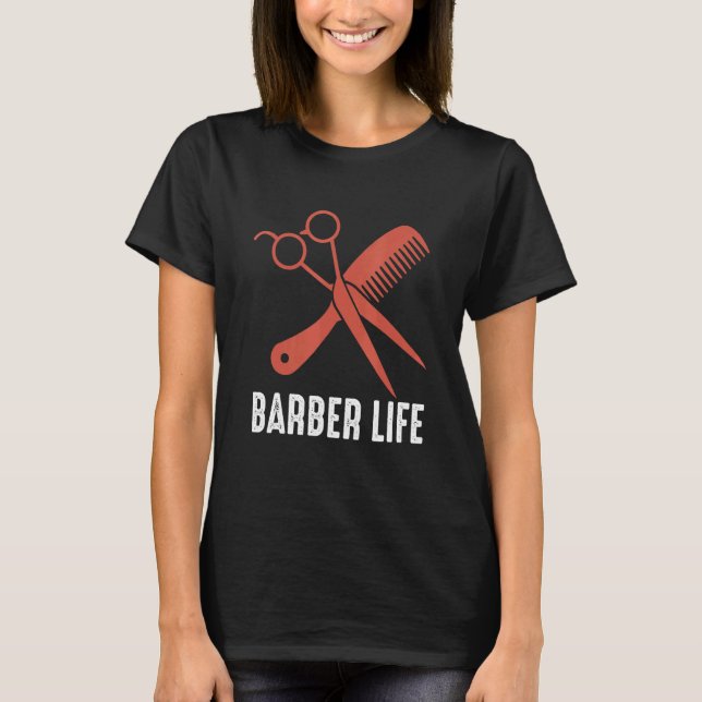 Camiseta Tesarol da Vida de Barbeiro Tesoura de Cabeleireir (Frente)