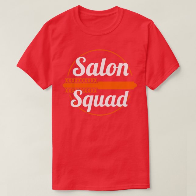 Camiseta Tesoura De Cabelo De Estilo Esquadrão De Salão (Frente do Design)