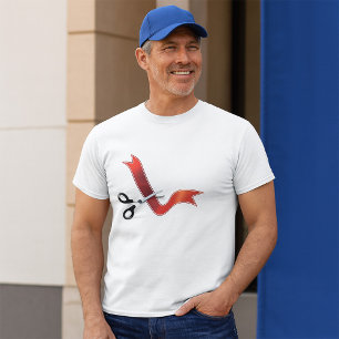 Camiseta Tesoura de Celebração de Grande Abertura Cortando 