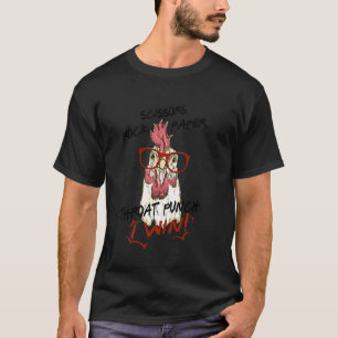 Camiseta Tesoura de Frango Pedra Papel Soco na Garganta Eu