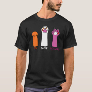 Camiseta Tesoura de Papel de Pedra de Gato Orgulho Lésbico