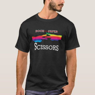 Camiseta Tesoura de Papel Pedra Orgulho Lésbico Engraçado L