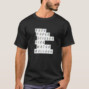 Camiseta Tesoura de Papel Rock Bombeia Balão de Água Engraç