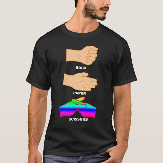 Camiseta Tesoura De Papel Rock Lgbtq+ Orgulho Mês Orgulho A (Frente)