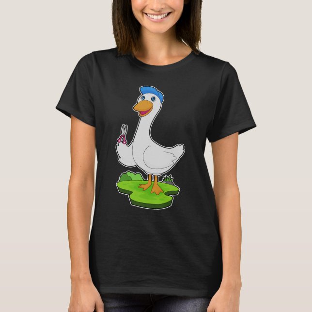 Camiseta Tesoura do cabeleireiro Duck (Frente)