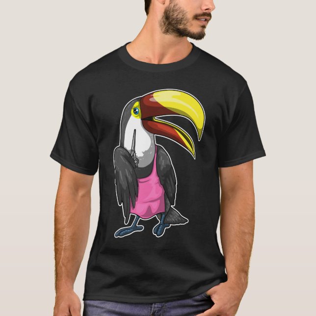 Camiseta Tesoura do cabeleireiro Toucan (Frente)