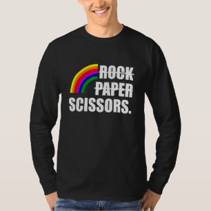 Camiseta Tesoura em Papel Gay Orgulho Lésbico Arco-Íris LGB