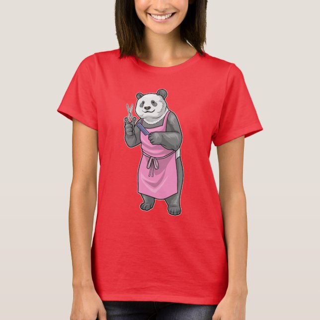 Camiseta Tesoura Pente de Cabeleireiro Panda (Frente)