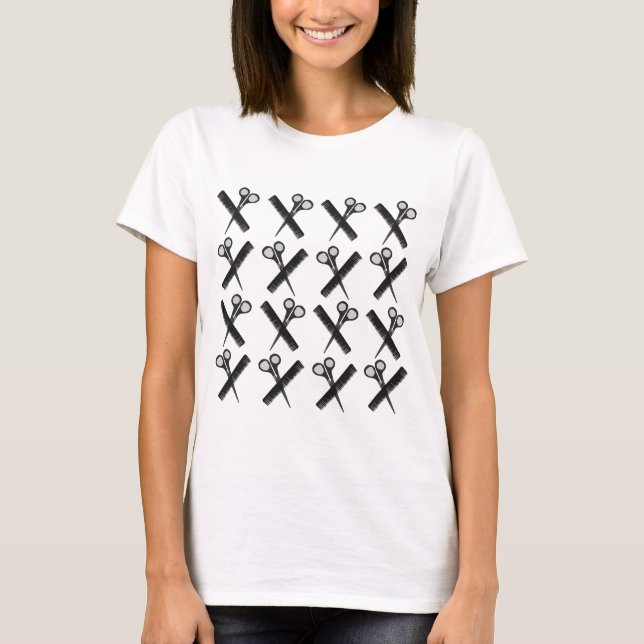 Camiseta Tesoura Pente Salão de Cabeleireiro  (Frente)