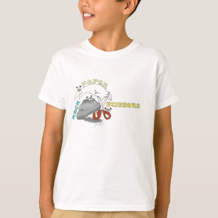 Camiseta tesouras de papel da rocha