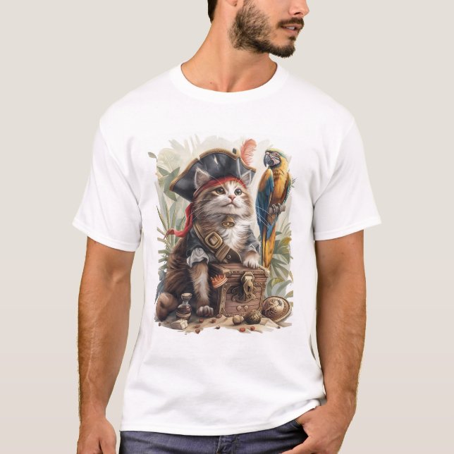 Camiseta Tesouro de Gato Pirata (Frente)