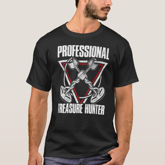 Camiseta Tesouro Profissional Detector de Metais (Frente)